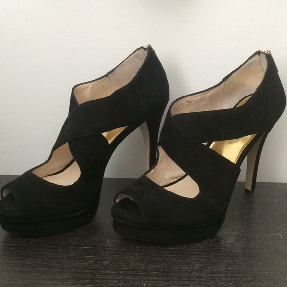 Michael Kors Shoes - Michael Kors black suede platform heels